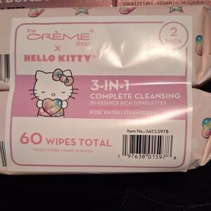 The Crème Shop x Hello Kitty 3-in-1 Cleansing Wipes - Pink